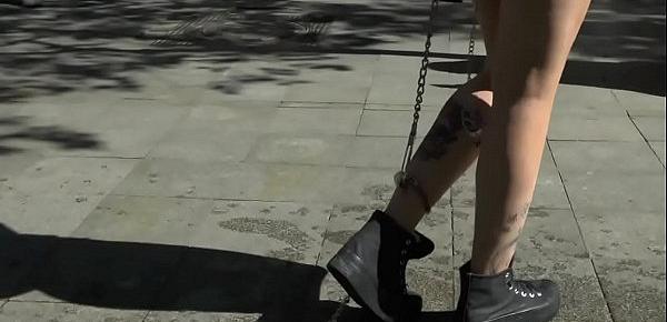  Redhead in wrist ankle stock fucked